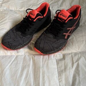 Asics Black and Red Athletic Shoes
